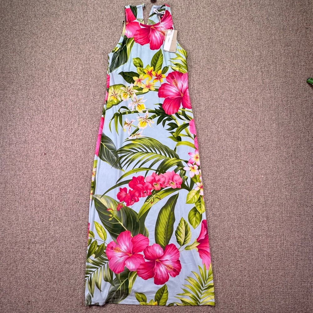 NWT Tommy Bahama Jasmina Grand Villa Maxi Dress XS Blue Tropical Floral